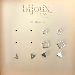 Stainless Steel Minimalist Post Stud Earrings - Silver color